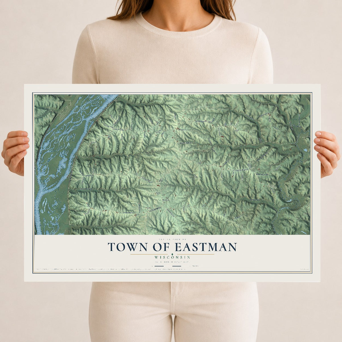 Map of the Town of Eastman, Wisconsin, 12 x 18 inch unframed archival matte print