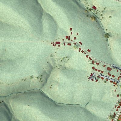 Second close-up of the map of Eastman, Wisconsin print showing more streets and buildings