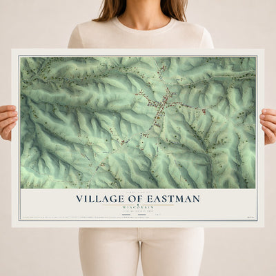Map of Eastman, Wisconsin, 18 x 24 inch unframed archival matte print