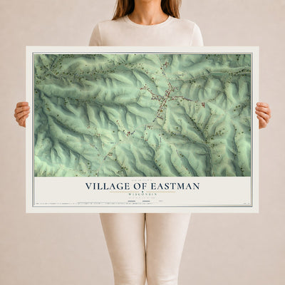 Map of Eastman, Wisconsin, 24 x 36 inch unframed archival matte print