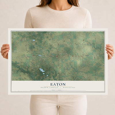 Map of Eaton, Brown County, Wisconsin, 12 x 18 inch unframed archival matte print