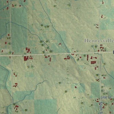 Second close-up of the map of Eaton, Brown County, Wisconsin print showing more streets and buildings