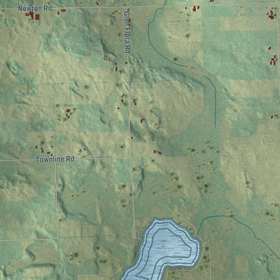 Second close-up of the map of Eaton, Manitowoc County, Wisconsin print showing more streets and buildings