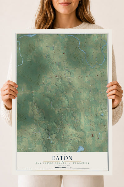 Map of Eaton, Manitowoc County, Wisconsin, 18 x 24 inch unframed archival matte print