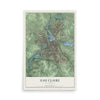 Map of Eau Claire, Wisconsin, 12 x 18 inch unframed archival matte print