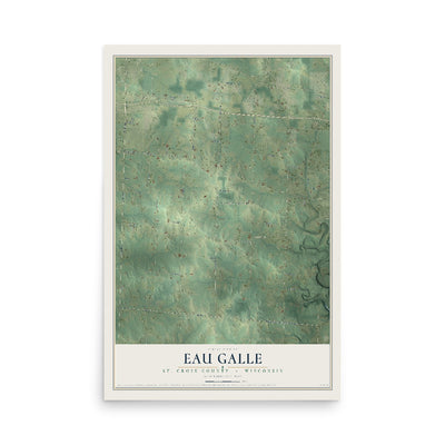 Map of Eau Galle, St. Croix County, Wisconsin, 12 x 18 inch unframed archival matte print