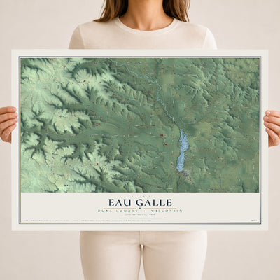 Map of Eau Galle, Dunn County, Wisconsin, 18 x 24 inch unframed archival matte print