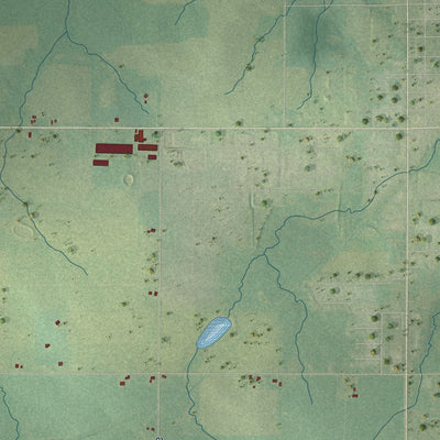 Second close-up of the map of Eau Pleine, Marathon County, Wisconsin print showing more streets and buildings