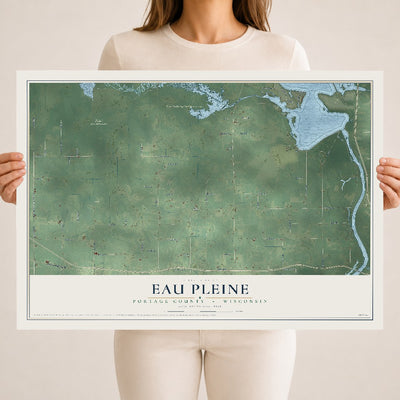 Map of Eau Pleine, Portage County, Wisconsin, 18 x 24 inch unframed archival matte print