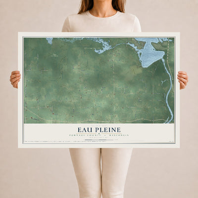 Map of Eau Pleine, Portage County, Wisconsin, 24 x 36 inch unframed archival matte print