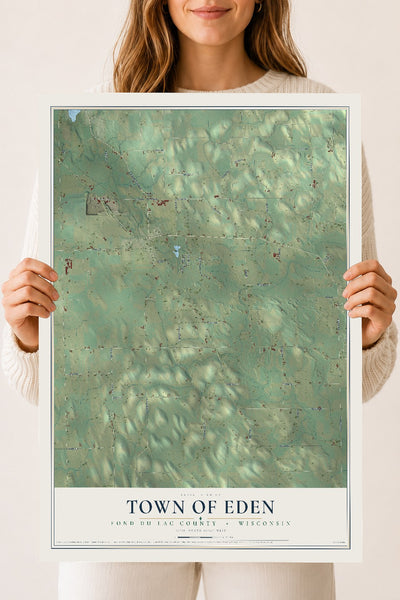 Map of the Town of Eden, Fond du Lac County, Wisconsin, 18 x 24 inch unframed archival matte print