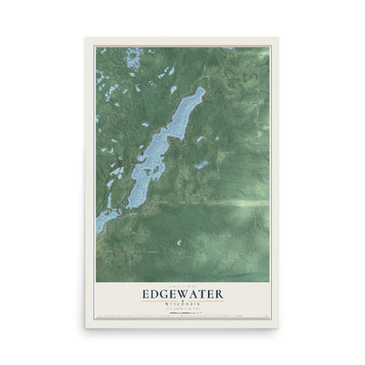Map of Edgewater, Wisconsin, 12 x 18 inch unframed archival matte print