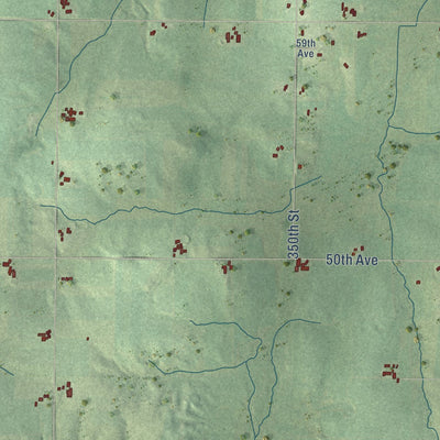 Close-up of the map of Edson, Wisconsin print showing street and building detail