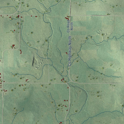 Second close-up of the map of Edson, Wisconsin print showing more streets and buildings