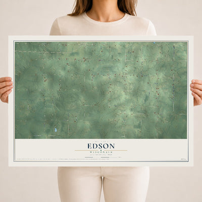 Map of Edson, Wisconsin, 18 x 24 inch unframed archival matte print