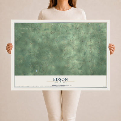 Map of Edson, Wisconsin, 24 x 36 inch unframed archival matte print