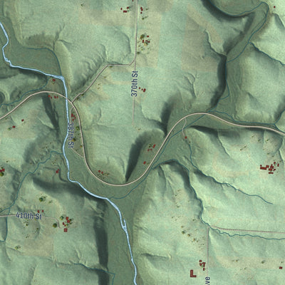 Close-up of the map of El Paso, Wisconsin print showing street and building detail