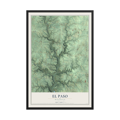 Map of El Paso, Wisconsin, 12 x 18 inch print in a black wood frame