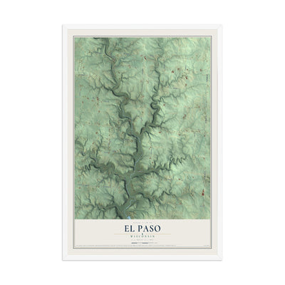 Map of El Paso, Wisconsin, 12 x 18 inch print in a white wood frame