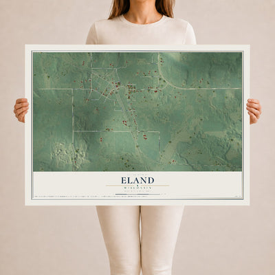 Map of Eland, Wisconsin, 24 x 36 inch unframed archival matte print