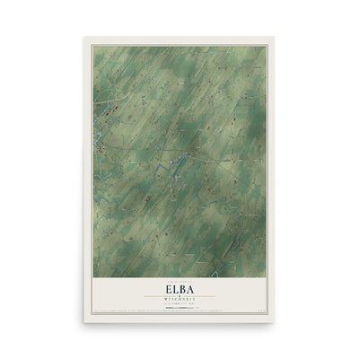 Map of Elba, Wisconsin, 12 x 18 inch unframed archival matte print