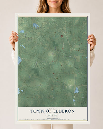 Map of the Town of Elderon, Wisconsin, 24 x 36 inch unframed archival matte print