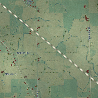 Second close-up of the map of Eldorado, Wisconsin print showing more streets and buildings