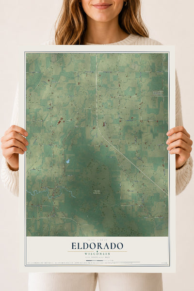 Map of Eldorado, Wisconsin, 18 x 24 inch unframed archival matte print