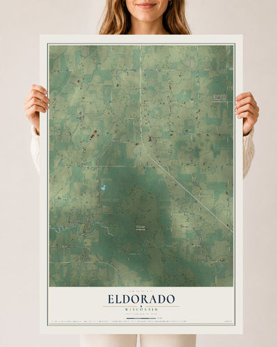 Map of Eldorado, Wisconsin, 24 x 36 inch unframed archival matte print
