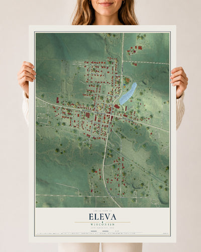 Map of Eleva, Wisconsin, 24 x 36 inch unframed archival matte print