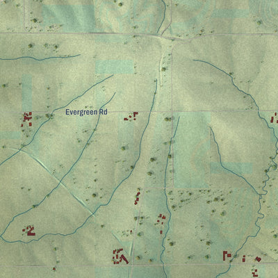 Close-up of the map of Elk Grove, Wisconsin print showing street and building detail