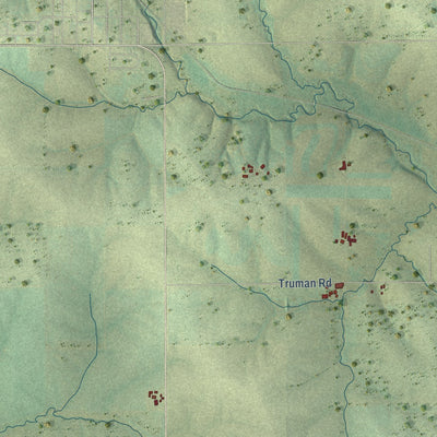 Second close-up of the map of Elk Grove, Wisconsin print showing more streets and buildings