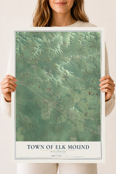 Map of the Town of Elk Mound, Wisconsin, 18 x 24 inch unframed archival matte print