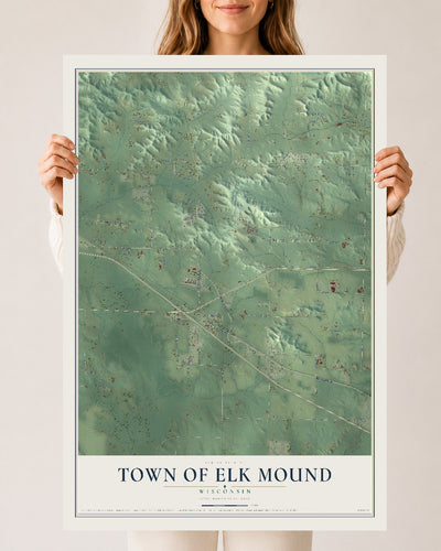 Map of the Town of Elk Mound, Wisconsin, 24 x 36 inch unframed archival matte print