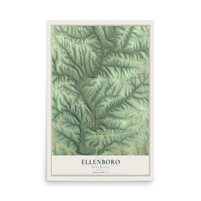 Map of Ellenboro, Wisconsin, 12 x 18 inch unframed archival matte print