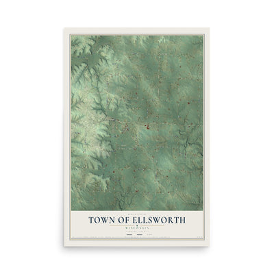 Map of the Town of Ellsworth, Wisconsin, 12 x 18 inch unframed archival matte print
