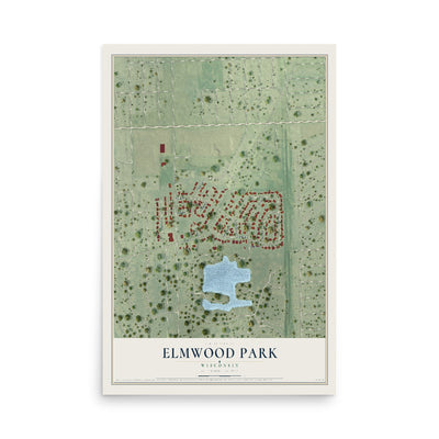 Map of Elmwood Park, Wisconsin, 12 x 18 inch unframed archival matte print