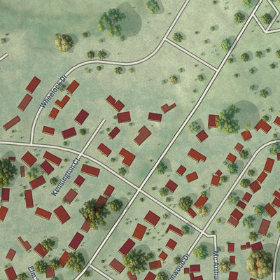 Close-up of the map of Elmwood Park, Wisconsin print showing street and building detail