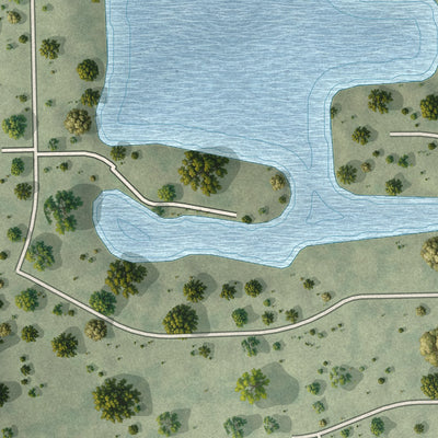 Second close-up of the map of Elmwood Park, Wisconsin print showing more streets and buildings