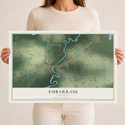 Map of Embarrass, Wisconsin, 12 x 18 inch unframed archival matte print