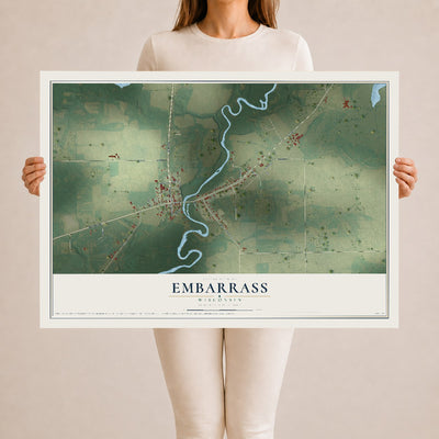 Map of Embarrass, Wisconsin, 24 x 36 inch unframed archival matte print