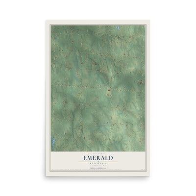 Map of Emerald, Wisconsin, 12 x 18 inch unframed archival matte print