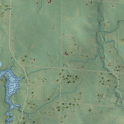 Close-up of the map of Emerald, Wisconsin print showing street and building detail