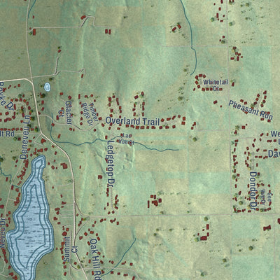 Close-up of the map of Empire, Wisconsin print showing street and building detail