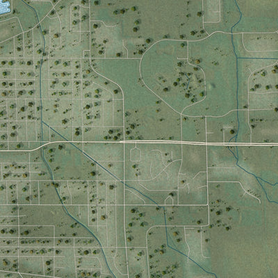 Second close-up of the map of Empire, Wisconsin print showing more streets and buildings