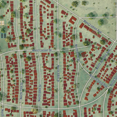 Close-up of the map of Enderis Park, Wisconsin print showing street and building detail