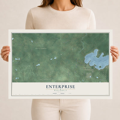 Map of Enterprise, Wisconsin, 12 x 18 inch unframed archival matte print