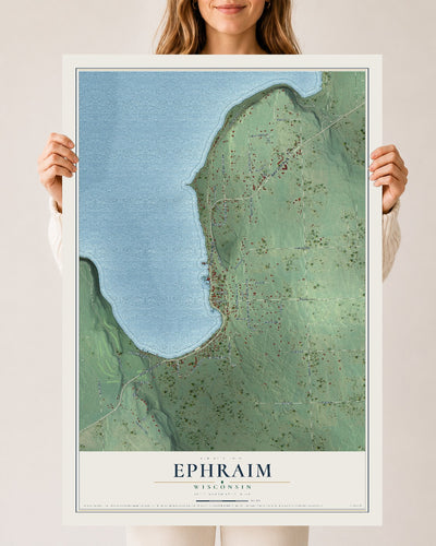 Map of Ephraim, Wisconsin, 24 x 36 inch unframed archival matte print
