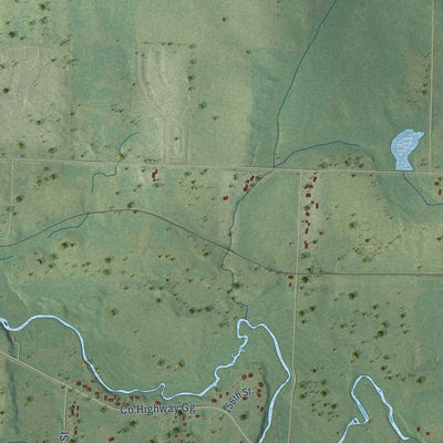 Second close-up of the map of Erin Prairie, Wisconsin print showing more streets and buildings