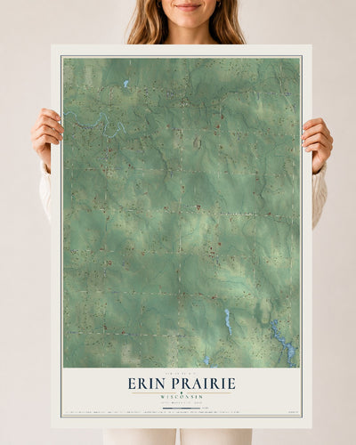 Map of Erin Prairie, Wisconsin, 24 x 36 inch unframed archival matte print